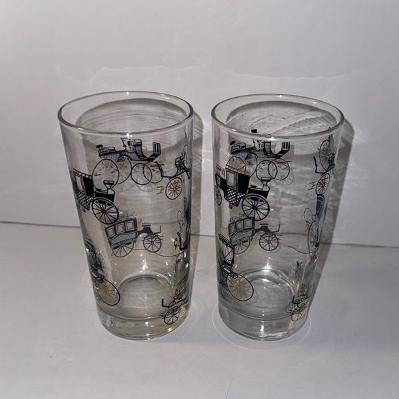 Vintage Libbey Buggy & Carriage Drinking Glasses Tumblers - Picture 11 of 15